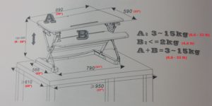 SITA-OFFICE Standing Desk Dimensions