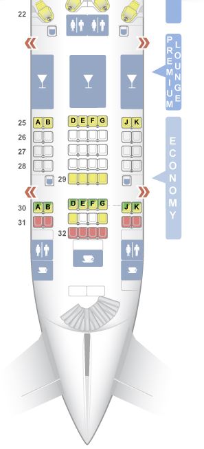 airplane seats - seat map example