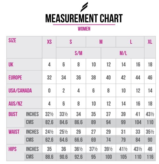 doyoueven - womens measurement chart